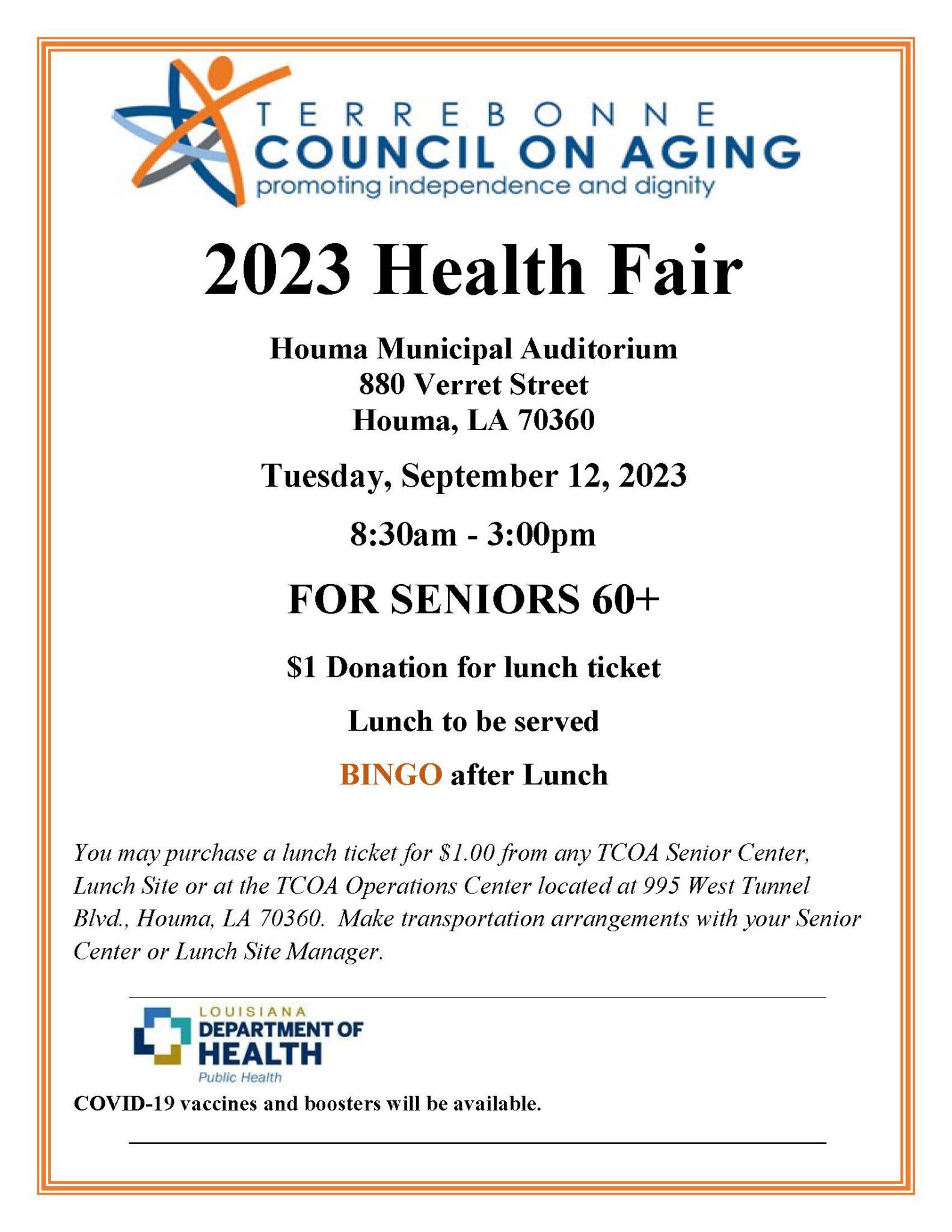 Health Fair 2023 - Terrebonne Council on Aging